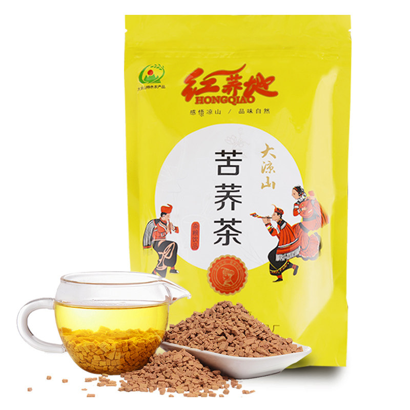 包邮【4送1】红荞地苦荞茶500克方粒装  西昌大凉山荞麦茶 餐饮