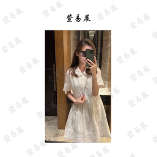 伊诺 kiyomi-“德琳夏日”亚麻醋酸轻奢刺绣蕾丝连衣裙-QZ6061102