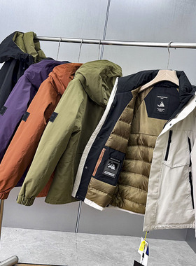 户外三防科技面料！冬季新款男士时尚工装抗寒羽绒服外套S00288