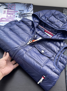 高尔夫系列！90鸭绒！轻盈又保暖冬季男士连帽羽绒马甲背心50367