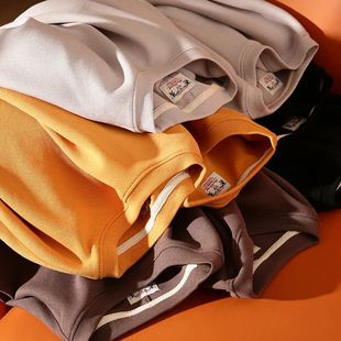 上身就是高街潮男！弹力透气珠地棉卫衣重磅340G加厚长袖T恤男潮