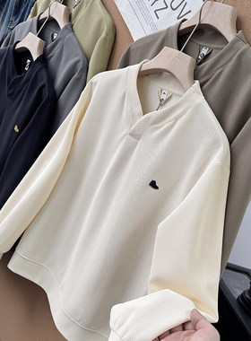 超细华夫格！精工刺绣！春季新品男士长袖套头卫衣外套50491