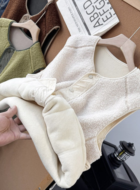 户外山系！情侣款！秋冬撞色百搭加厚保暖休闲摇粒绒马甲50466