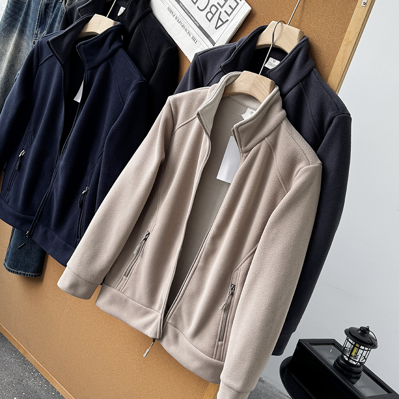 蓄热双面摇粒绒！秋冬男士轻便保暖立领抓绒衣夹克外套50287