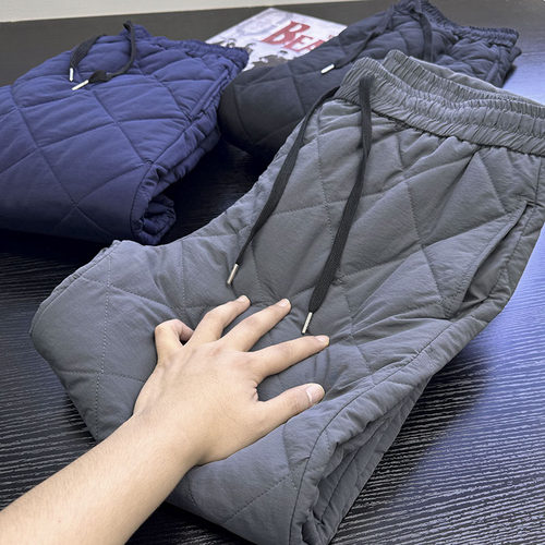 一条可过冬 梭织夹棉！秋冬男士纯色绗棉保暖休闲裤棉裤S00310