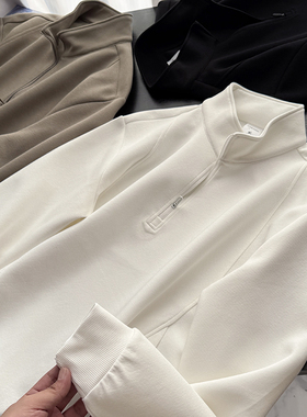 半拉链开襟 高克重针织面料 秋季新款男士时尚立领卫衣S00616