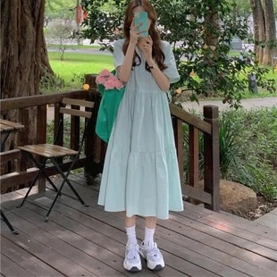 初戀連衣裙桔梗法式 休閑氣質(zhì)學(xué)生小個(gè)子裙子 2025新款 約會(huì)裙夏季