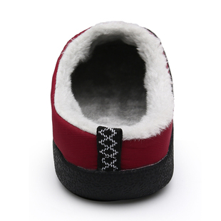 奶奶防滑软底半拖鞋 女外穿加绒v保暖老年人拖鞋 老人棉拖鞋 冬季