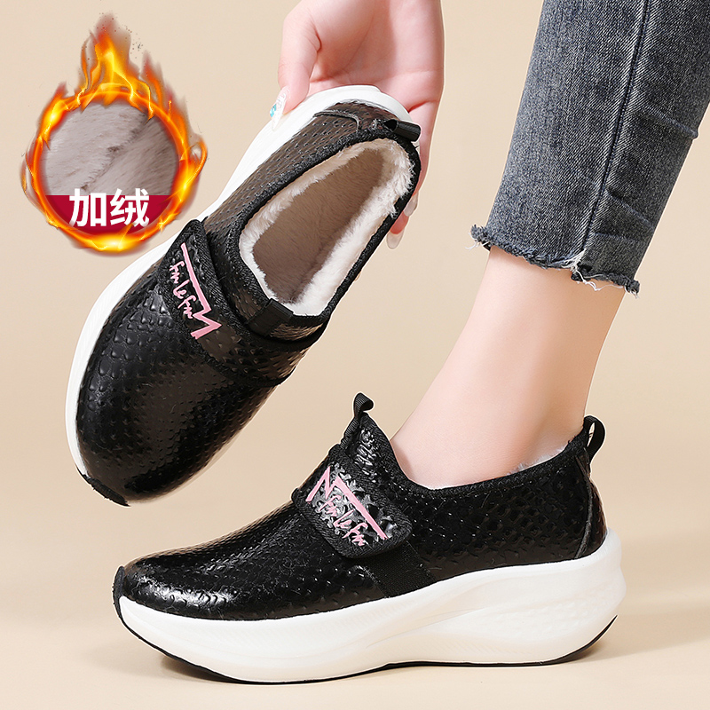 厚底松糕鞋女冬季新款加绒保暖鞋