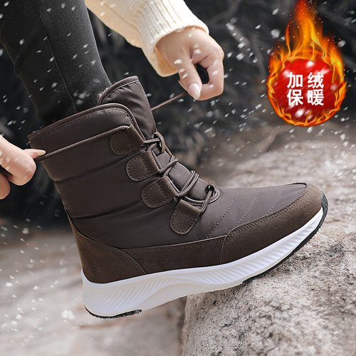 加绒加厚雪地靴防水防滑大棉鞋