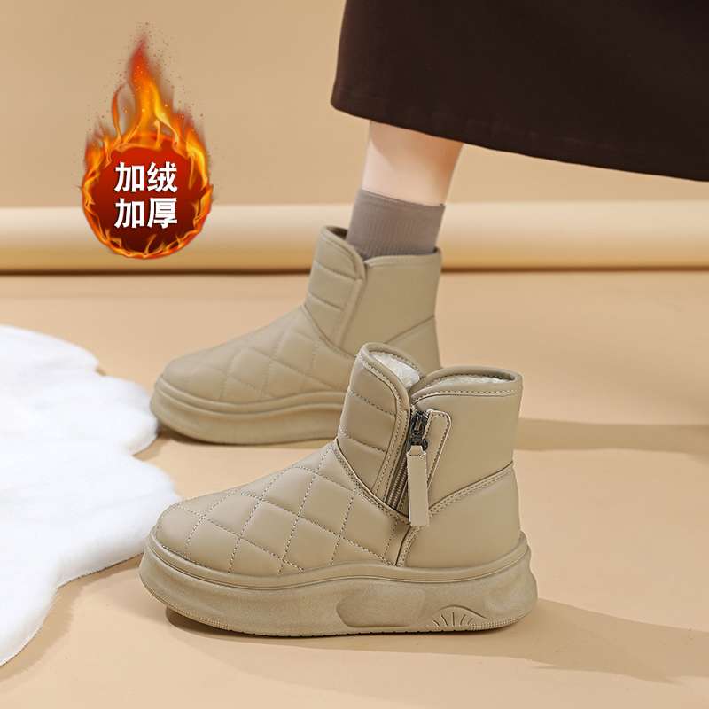 棉鞋女冬季新款加绒加厚保暖棉靴