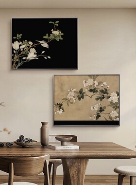 中古风餐厅电表箱装饰画新中式复古电表箱遮挡开关盒挂画饭厅壁画