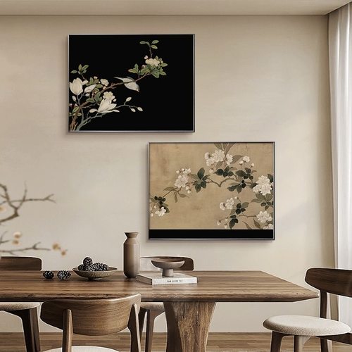 中古风餐厅电表箱装饰画新中式复古电表箱遮挡开关盒挂画饭厅壁画