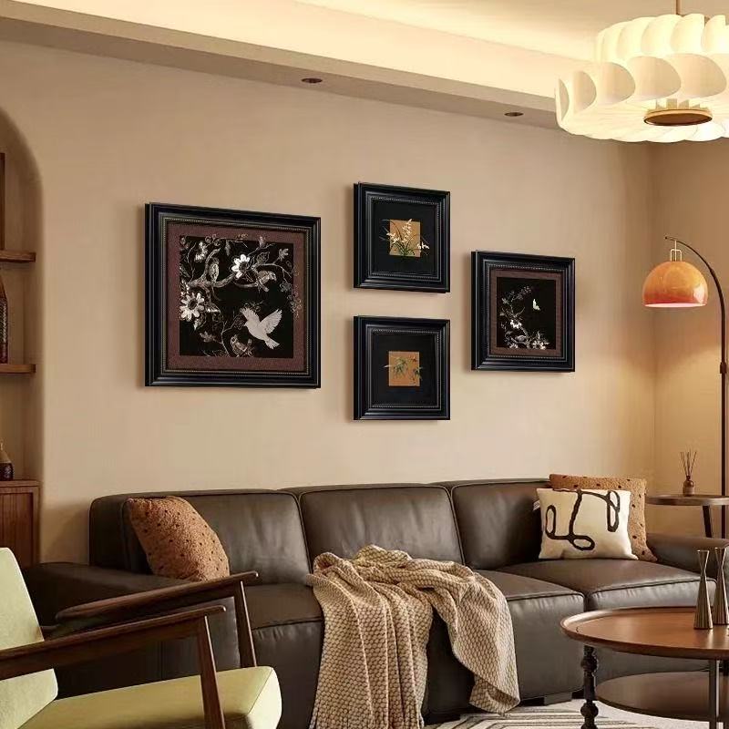 复古中古风装饰画玄关画餐厅客厅沙发背景墙挂画高级感新中式壁画