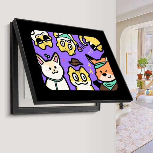 趣味卡通极简电表箱装饰画配电箱遮挡壁画强电弱电箱wifi盒挂画