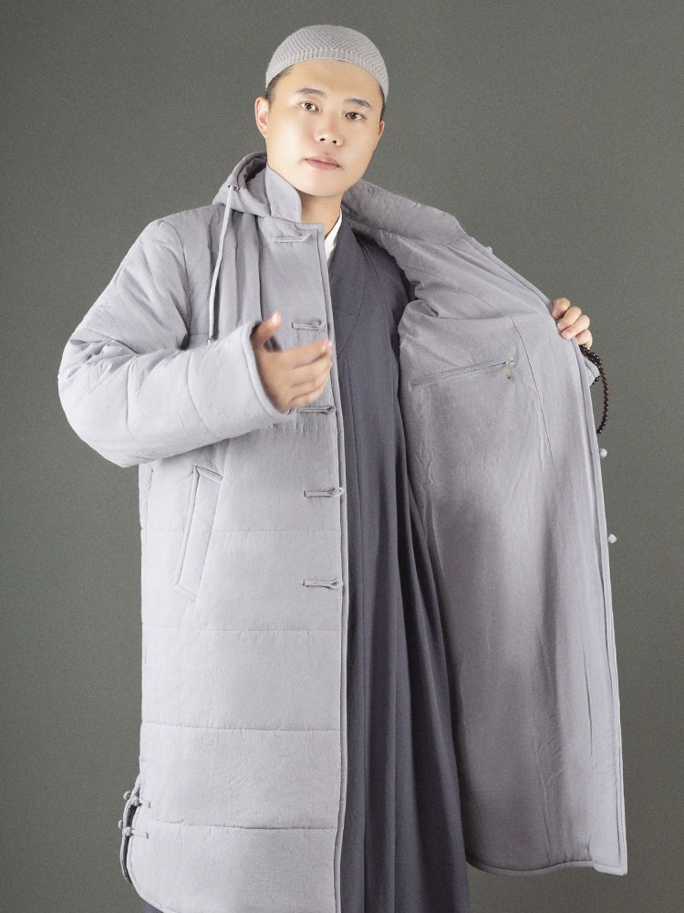 WINTER MONK CLOTHES COTTON COATS MONK CLOTHES COTTON JACKETS MENS AND WOMENS LINEN MONK CLOTHES COTTON THICKENED COTTON ROBES LONG GOWNS MEDITATION CLOTHES
