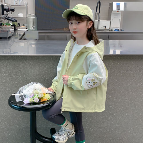 专柜女童冲锋衣秋款2026年新款童装女孩宝宝秋季连帽上衣儿a1584
