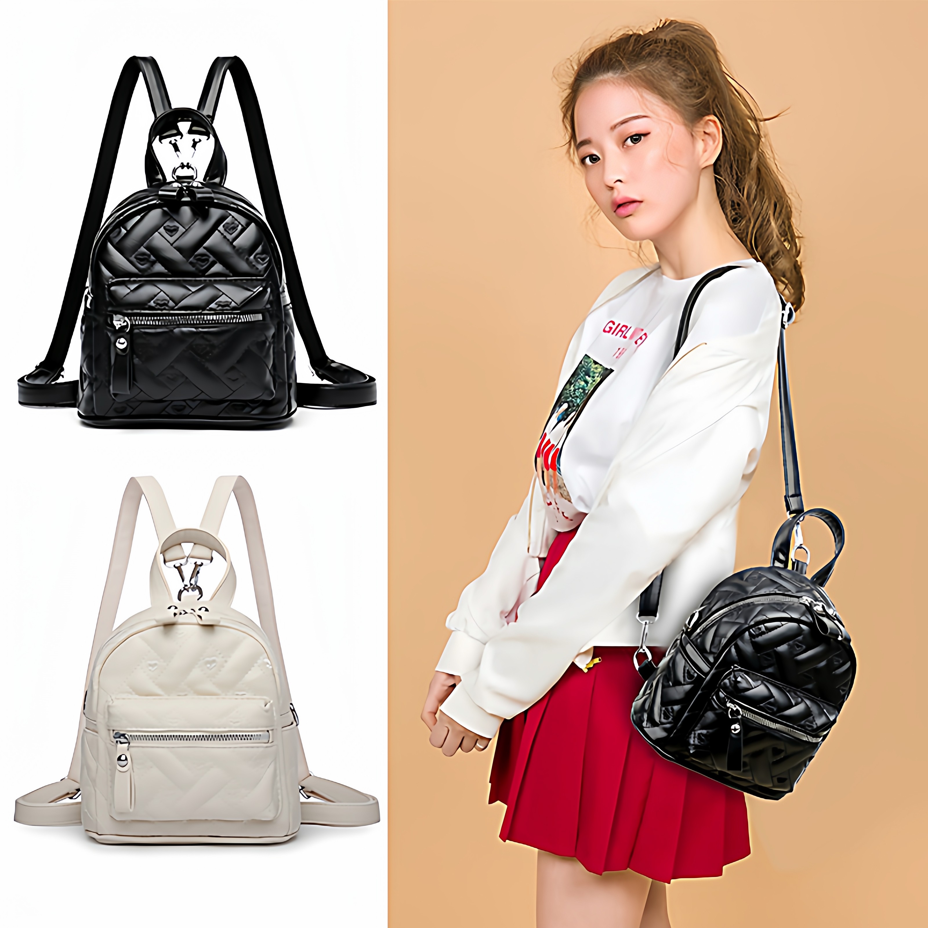 迷你软皮小背包新款菱格高级感小众百搭轻便双肩包适合旅游的女包