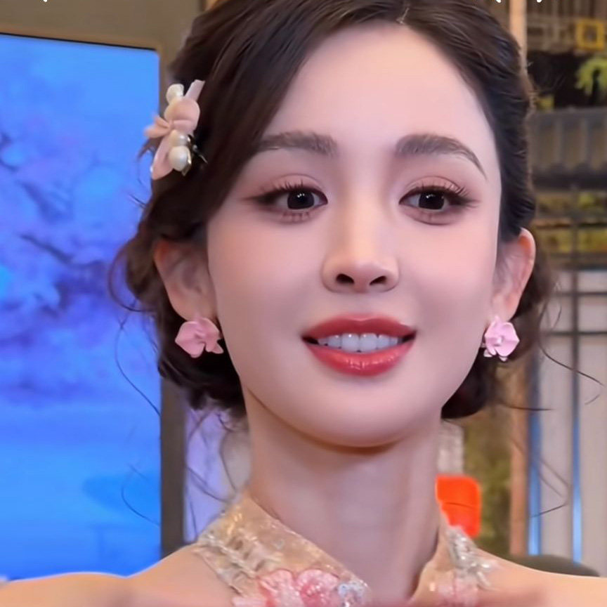 粉色蝴蝶兰耳环古力娜扎