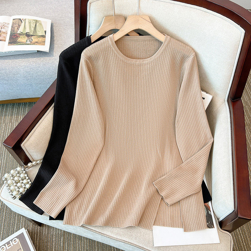 300斤特大码女装开叉套头韩版休闲圆领宽松坑条打底衫2621,女装/女士精品,大码内搭,淘宝优惠券,粉丝福利购,淘宝优惠卷