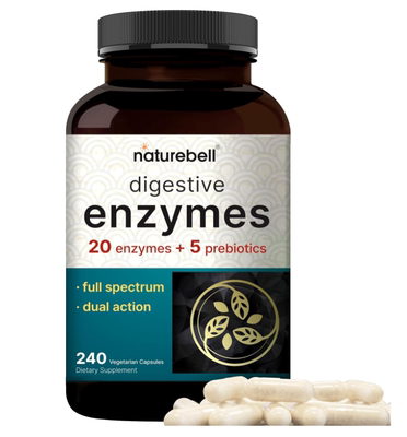 美国NatureBell 益生菌消化酶 5种益生元胰腺酶复合物 腹胀缓解