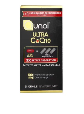 美国Qunol Ultra  辅酶 Q10（泛醌）CoQ10 100 毫克，21粒软胶囊