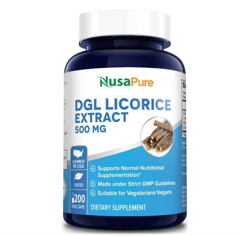 美国NusaPure DGL Licorice Extract 甘草提取物500mg 素食200粒