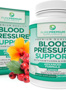 美国PurePremium 山楂 芙蓉大蒜的血压支持维生素心脏健康 90粒