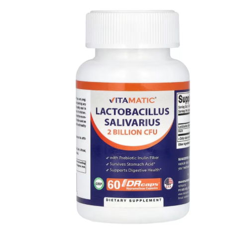 美国Vitamatic 唾液乳杆菌  益生元 20亿 CFU 60DRCaps