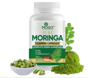 美国MOGO 有机辣木粉胶囊180克拉免疫力和关节健康纯辣木粉180粒