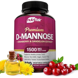美国NutriFlair D-甘露糖蔓越莓和蒲公英提取物1200毫克120 粒