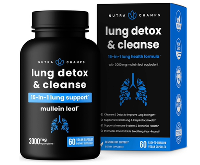 美国Lung Detox & Cleanse 毛蕊叶提取15合1 肺部健康呼吸 粘液