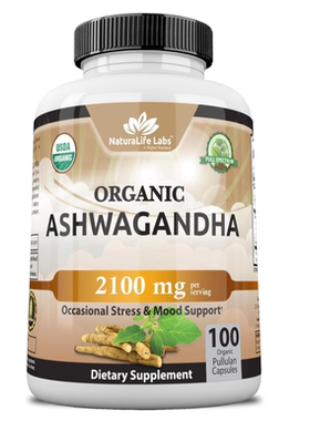 美国NaturaLife Labs南非醉茄2100毫克 有机南非醉茄粉和根提取物