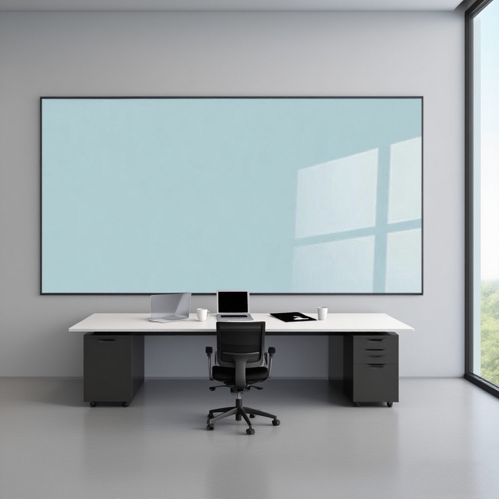 美斯特边框磁性钢化玻璃白板写字板办公室会议黑板墙儿童家用教学培训讲课记事板磁吸书写板挂墙玻璃黑板看板