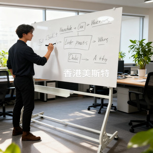 磁性钢化玻璃白板写字板支架式磁性可擦写培训会议办公家用教学黑板留言板记事板看板立式移动白板公告计划板