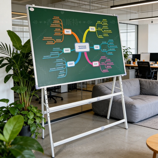 美斯特黑板儿童家用支架式教学白板写字板移动黑板可折叠双面磁性粉笔绿板办公培训商用双面小黑板店铺用可擦