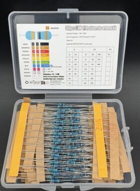 300PCS 600PCS 1/4W金属膜电阻样品包1%精度30种常用阻值每种阻值