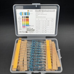 300PCS 600PCS 1/4W金属膜电阻样品包1%精度30种常用阻值每种阻值