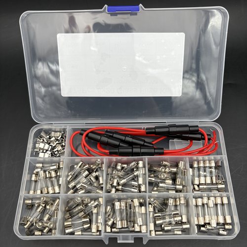 175件5X20MM汽车快熔玻璃保险丝套盒装20个夹5个螺旋式带线座