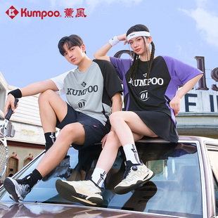 KUMPOO薰风羽毛球服男女撞色情侣款 T恤上衣熏风K261U1024 运动短袖