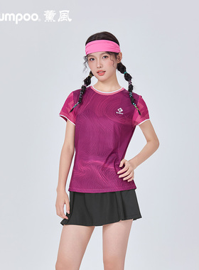 薰风羽毛球裙女速干透气运动短裙黑白色修身显瘦运动风K261W-7226