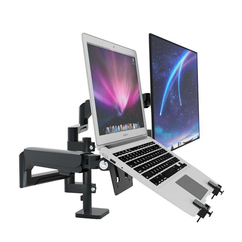 通用双屏笔记本电脑托盘显示器组合支架机械臂悬空臂外接屏幕vesa