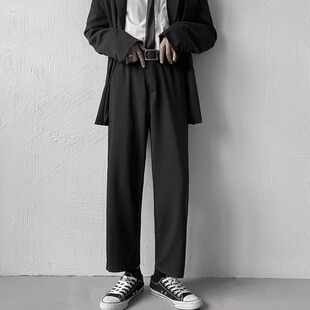 dk制服jk阔腿西装裤男裤子高街ins潮直筒宽松痞帅原宿风oversize