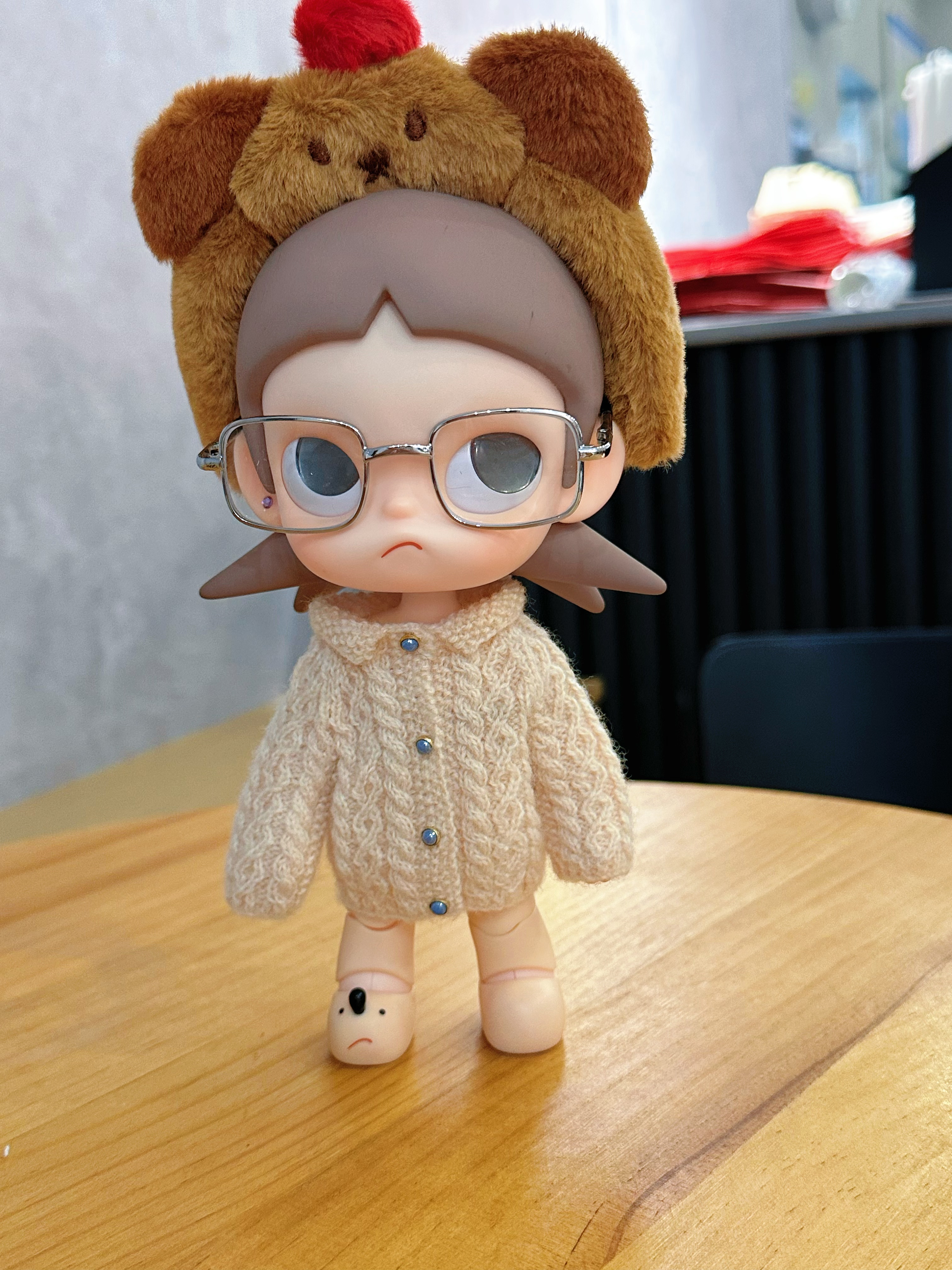 嘎子姐麻花开衫手工编织毛衣bjd毛衣可动玩偶Zsiga毛衣玩偶娃衣