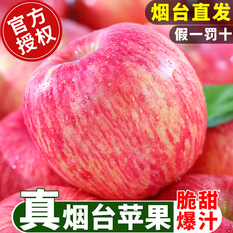 正宗山东烟台红富士苹果新鲜水果应季当季整箱脆甜冰糖心10斤包邮