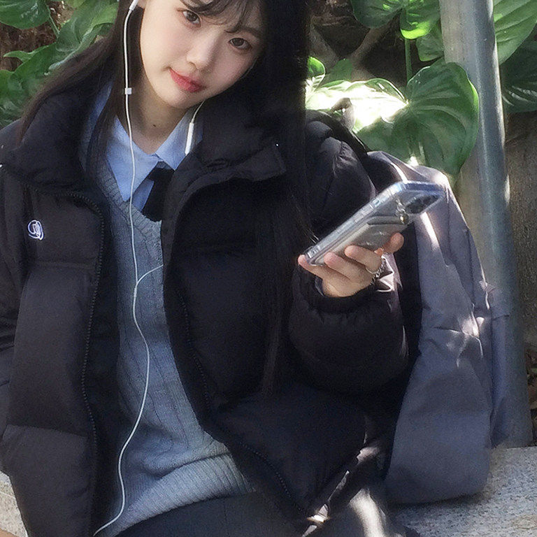 黑色韩系设计感小众羽绒棉服女冬季肯豆风短款面包服学生棉袄外套,女装/女士精品,短外套,淘宝优惠券,粉丝福利购,淘宝优惠卷