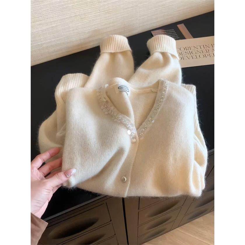 爆款高级感小香风软糯钉珠亮片毛衣开衫外套女冬,女装/女士精品,大码内搭,淘宝优惠券,粉丝福利购,淘宝优惠卷