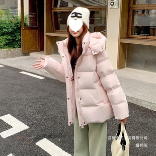 2026新款保暖桃粉色短款羽绒服女2026年新款韩版小个子宽松加厚