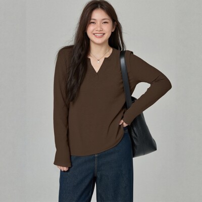 大码女上衣秋季美拉德咖啡色独特漂亮女装240斤胖MM绝美T恤3570