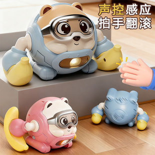 儿童声光电动翻滚猴子玩具爬行翻跟头婴幼儿早教益智礼物爬行1岁2